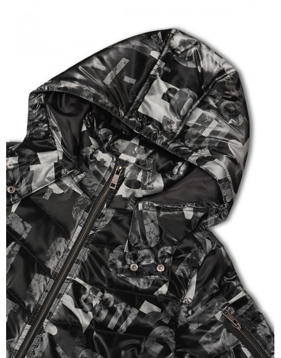 Printed Boys Jacket Printed Metallic Black Jacket 